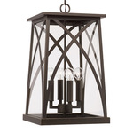 Marshall Outdoor Hanging Lantern - Oiled Bronze / Clear