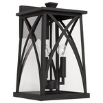 Marshall Outdoor Wall Lantern - Black / Clear