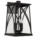 Marshall Outdoor Wall Lantern - Black / Clear