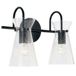 Mila Bathroom Vanity Light - Matte Black / Clear