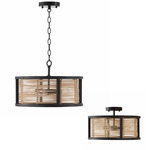 Rico Dual Mount Pendant - Black / Natural