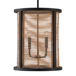 Rico Foyer Pendant - Black / Natural