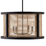 Rico Pendant - Black / Rattan