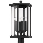 Walton Outdoor Post Lantern - Black / Clear