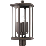 Walton Outdoor Post Lantern - Oiled Bronze / Clear