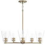 Baker Chandelier - Aged Brass / Clear Seeded