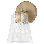 Baker Wall Sconce - Aged Brass / Clear Seeded