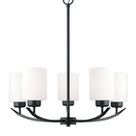 Dixon Chandelier - Matte Black / Soft White