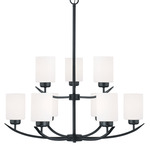 Dixon Chandelier - Matte Black / Soft White