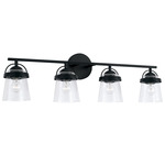 Madison Bathroom Vanity Light - Matte Black / Clear Seeded