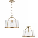 Madison Dual Mount Pendant - Aged Brass / Clear Seeded