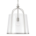 Madison Pendant - Brushed Nickel / Clear Seeded