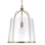 Madison Pendant - Aged Brass / Clear Seeded