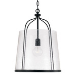 Madison Pendant - Matte Black / Clear Seeded