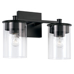 Mason Bathroom Vanity Light - Matte Black / Clear