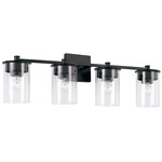 Mason Bathroom Vanity Light - Matte Black / Clear