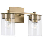 Mason Bathroom Vanity Light - Aged Brass / Clear