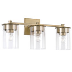 Mason Bathroom Vanity Light - Aged Brass / Clear
