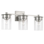 Mason Bathroom Vanity Light - Brushed Nickel / Clear