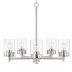 Mason Chandelier - Brushed Nickel / Clear