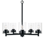 Mason Chandelier - Matte Black / Clear