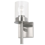 Mason Wall Sconce - Brushed Nickel / Clear