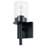 Mason Wall Sconce - Matte Black / Clear