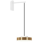 Discus Wall Light - Matte White / Polished Brass