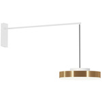 Discus Wall Light - Matte White / Polished Brass