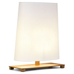 Ovale Table Lamp - Satin Bronze / White Cotton