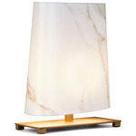 Ovale Table Lamp - Satin Bronze / Marble Print Cotton
