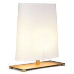 Ovale Table Lamp - Light Satin Bronze / White Cotton