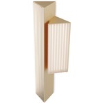 Stick Double Wall Light - Satin Golden Nickel / Clear Ribbed
