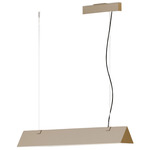 Stick Linear Pendant - Satin Golden Nickel / Clear Ribbed