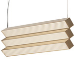 Stick Trio Linear Pendant - Satin Golden Nickel / Clear Ribbed