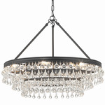 Calypso Round Chandelier - Matte Black / Clear