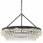 Calypso Round Chandelier - Matte Black / Clear