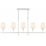 Broche Linear Chandelier - Matte White / White