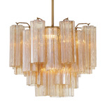 Addis Chandelier - Aged Brass / Amber