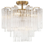 Addis Ceiling Light  - Aged Brass / Clear