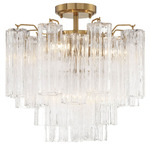 Addis Ceiling Light - Aged Brass / Clear