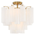 Addis Ceiling Light  - Aged Brass / White