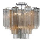 Addis Semi Flush Ceiling Light - Polished Chrome / Autumn