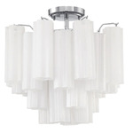 Addis Semi Flush Ceiling Light - Polished Chrome / White