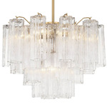 Addis Chandelier - Aged Brass / Clear