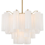 Addis Chandelier - Aged Brass / White