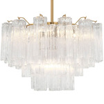 Addis Chandelier - Aged Brass / Clear