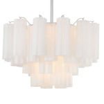 Addis Chandelier - Polished Chrome / White