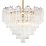 Addis Chandelier - Aged Brass / Clear