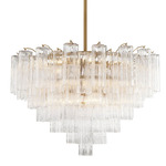 Addis Chandelier - Aged Brass / Clear